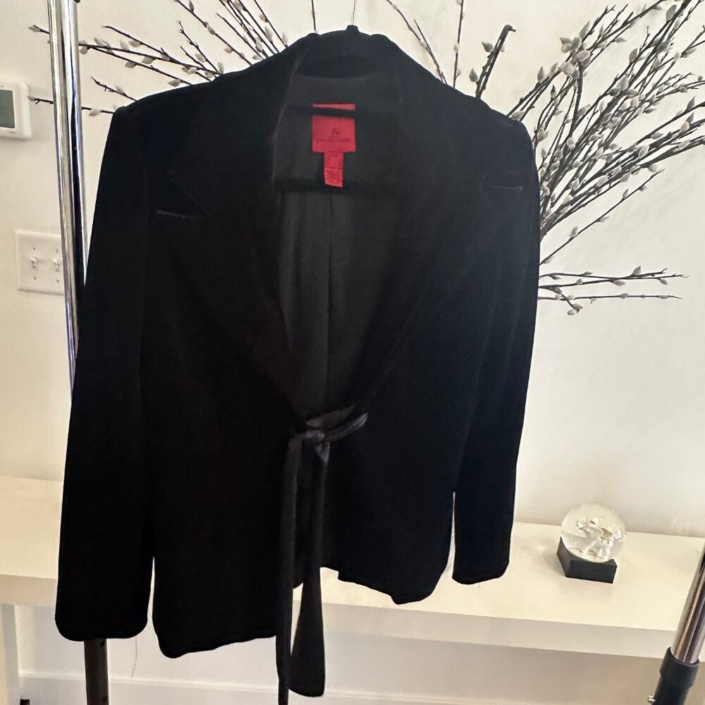 Women's Black Velvet Blazer - JS Collections (Size 4)